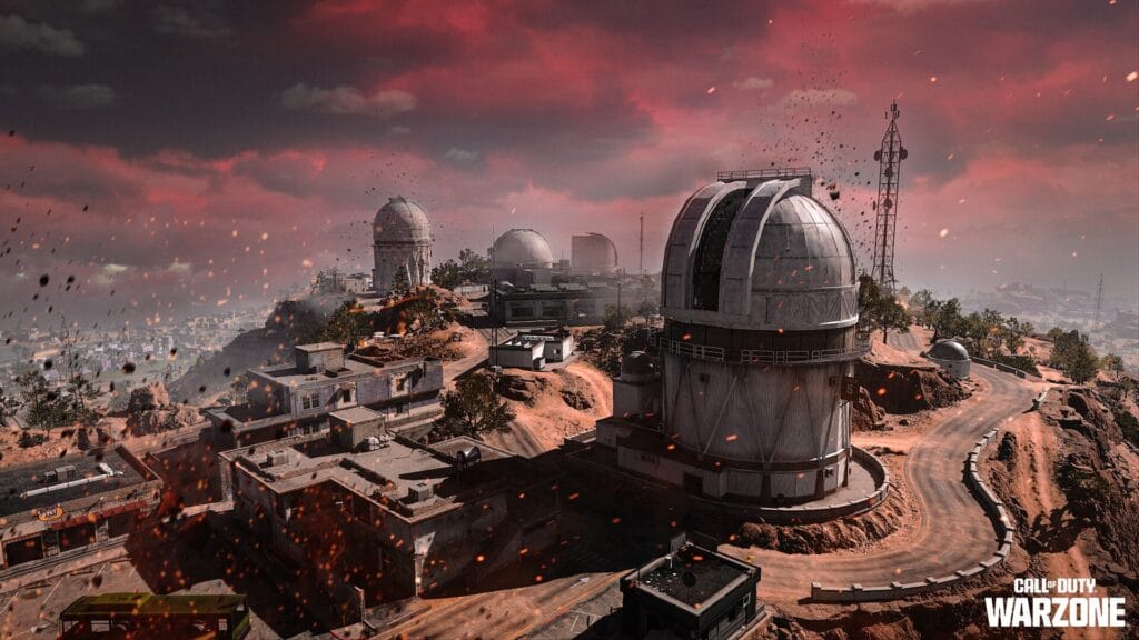 Call of Duty Observatory map featuring expansive open terrain with high vantage points and large observatory structures.