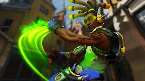 Artwork of Lucio, the Support hero from Overwatch 2, featuring him in dynamic motion with his sound barrier device activated, exuding energy and ready to boost allies or disrupt enemies with his unique sonic abilities