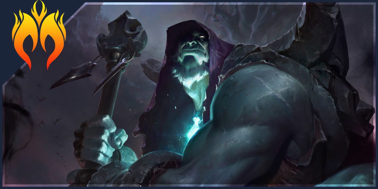 Yorick, the Shepherd of Souls, summoning his undead minions on the battlefield in League of Legends.