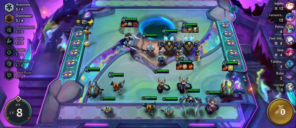 Image showing a Low Roll scenario in TFT, where a player faces unlucky champion drops and poor augments, impacting their game progress.